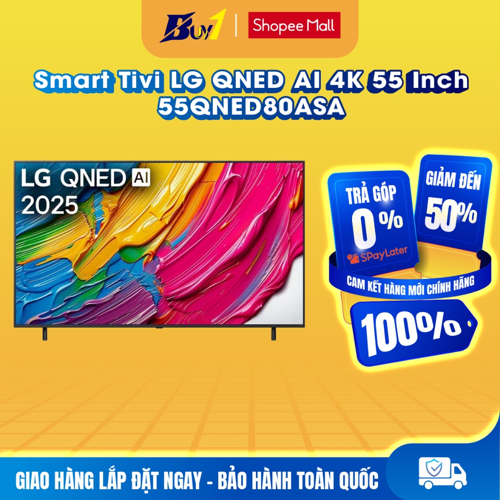 55QNED80ASA - Smart Tivi LG QNED AI 4K 55 Inch 55QNED80ASA - Hàng chính hãng
