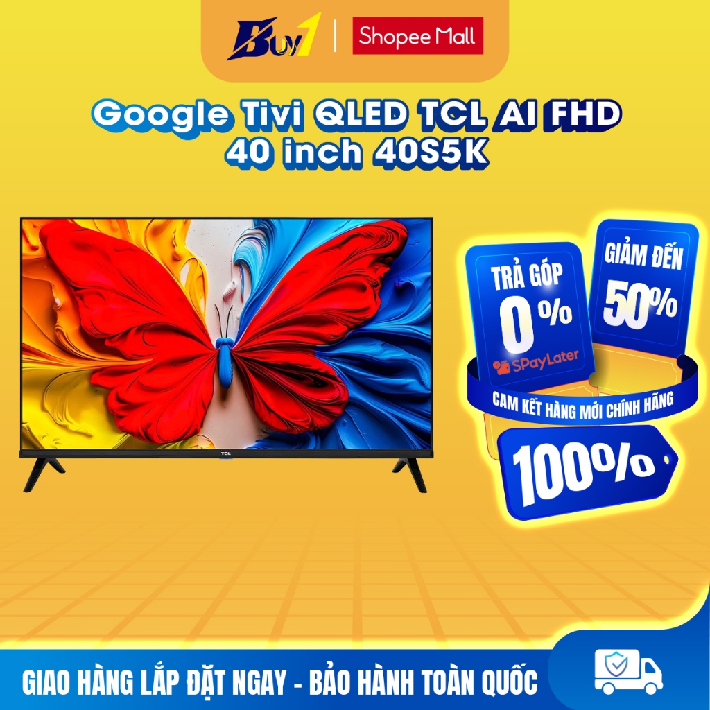 40S5K - Google Tivi QLED TCL AI FHD 40 inch 40S5K - Hàng chính hãng