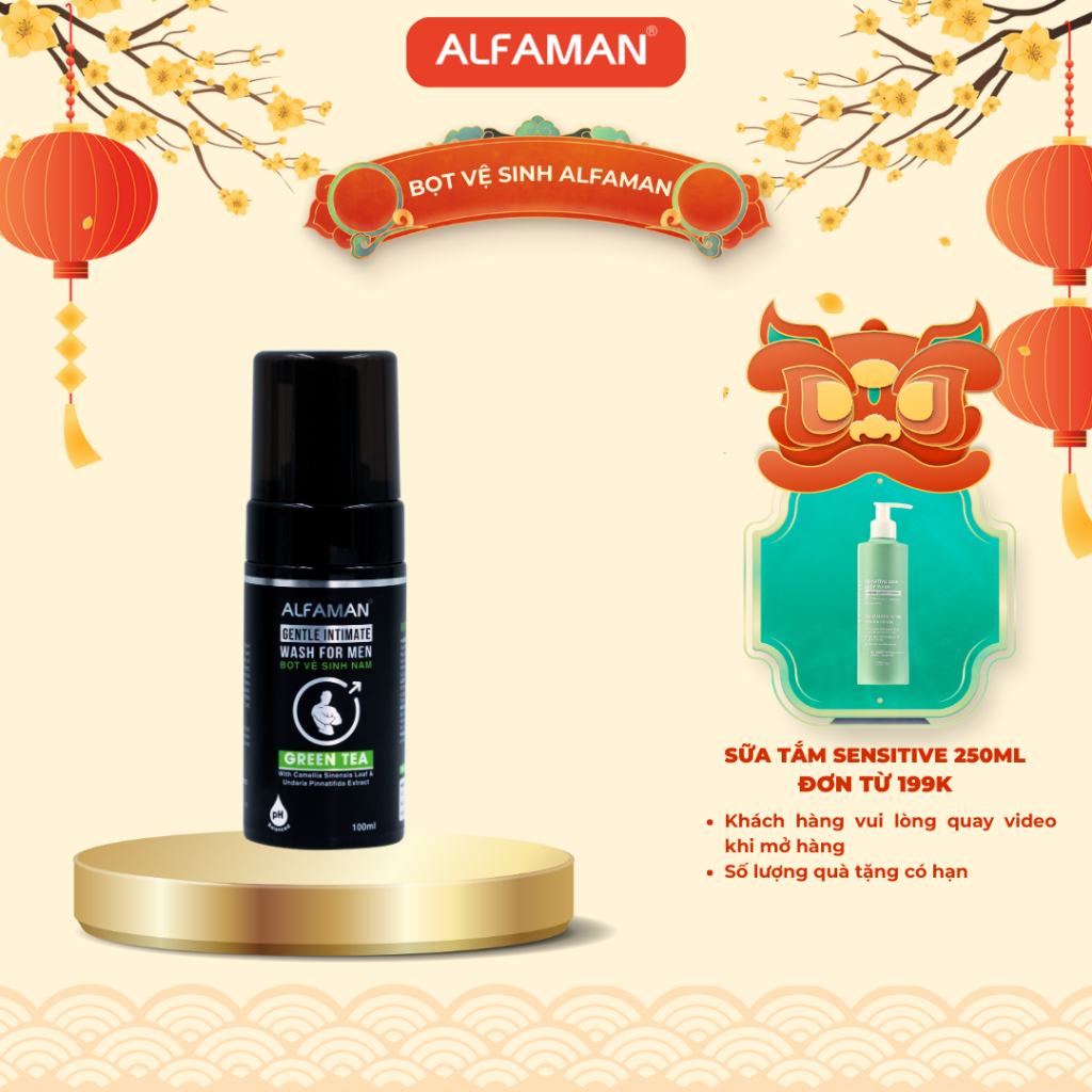 Bọt Vệ Sinh Nam Alfaman Ice Cool Itimate Wash For Men 100ml Hương Bạc Hà Sảng Khoái Làm Sạch Sâu Lưu