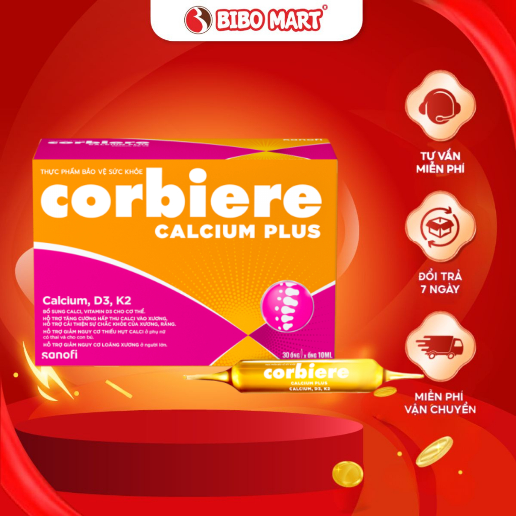 Thực phẩm bảo vệ sức khỏe Corbiere Calcium Plus D3K2 Sanofi 10ML - Bibomart