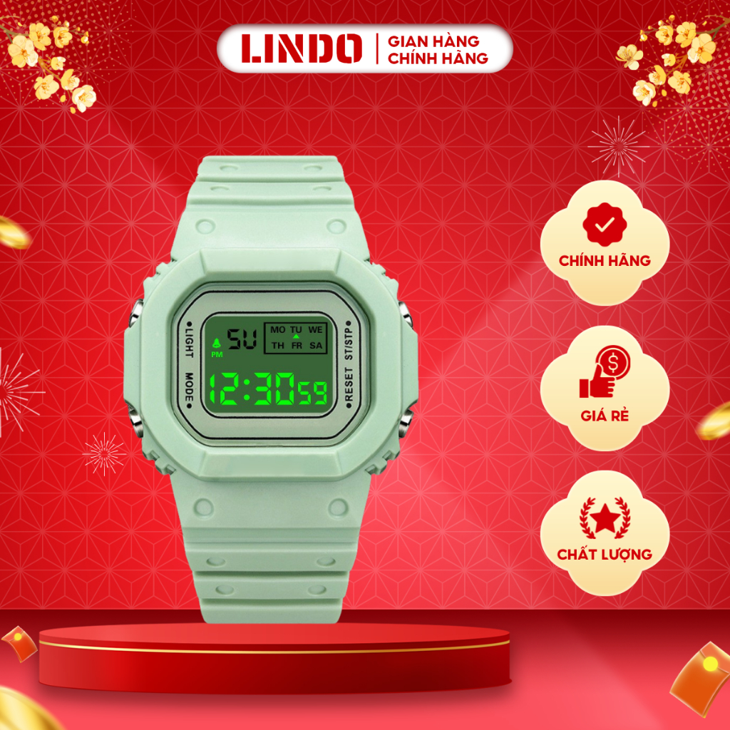 Đồng hồ điện tử nam nữ D-ZINER K02 thể thao, mặt chữ nhật cá tính chính hãng - LINDO