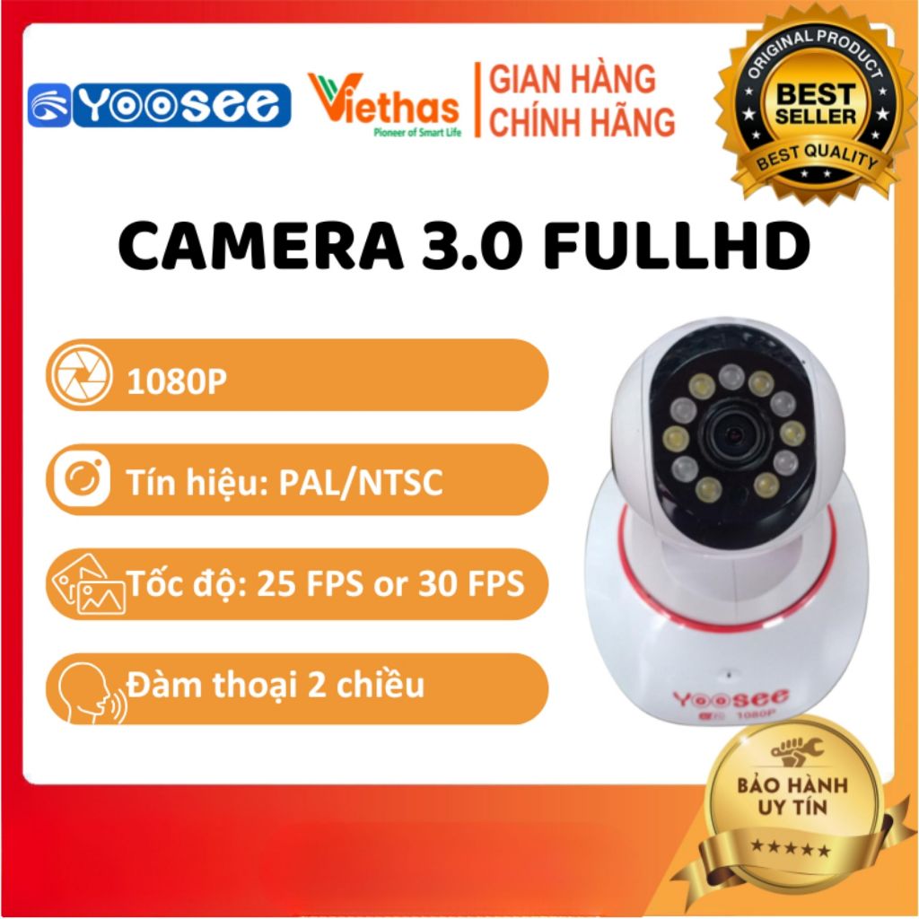 Camera Giám Sát IP Yoosee 3 Râu 3.0M FullHD 2020