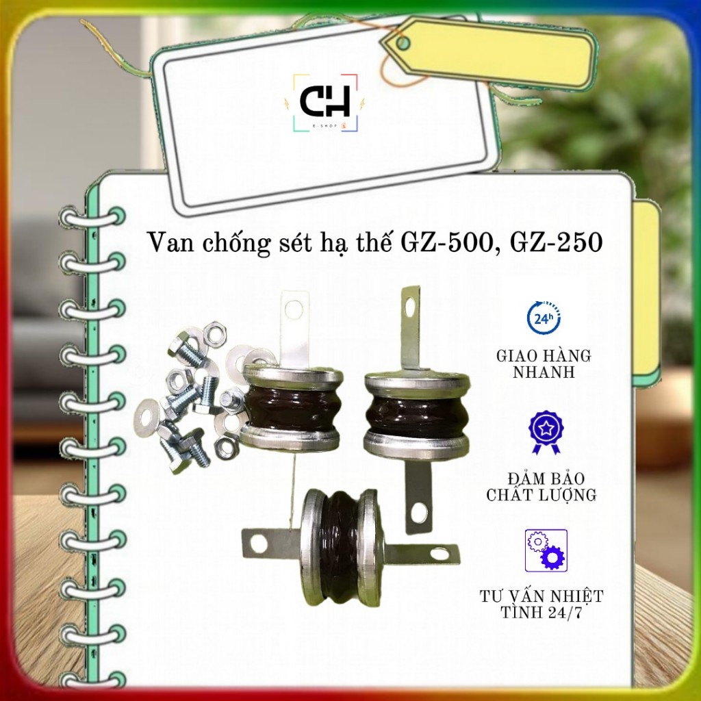 Bộ 3 quả van chống sét GZ250, GZ500, Van thoát sét, chống sét lan truyền, tuổi thọ cao loại 1