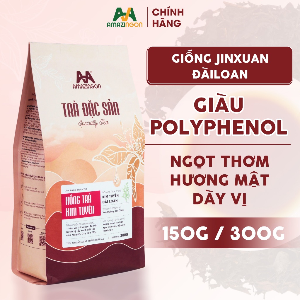 Hồng Trà Kim Tuyên Pha Chế – Rầy Xanh Mật Ong Tự Nhiên – AMAZINGON | 300g
