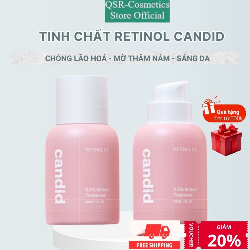 ( Chính hãng) Tinh Chất Retinol Candid Chống Lão Hóa Candid 0.5% Retinol/ 1% Retinol 30ml