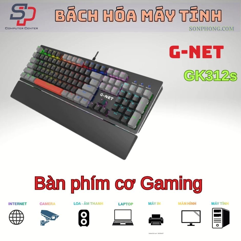 Bàn phím cơ quang Gaming G-net GK312s