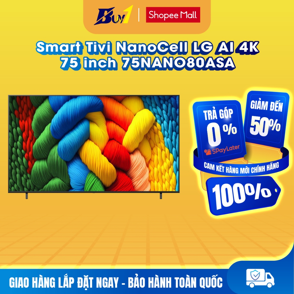 75NANO80ASA - Smart Tivi NanoCell LG AI 4K 75 inch 75NANO80ASA - Hàng chính hãng