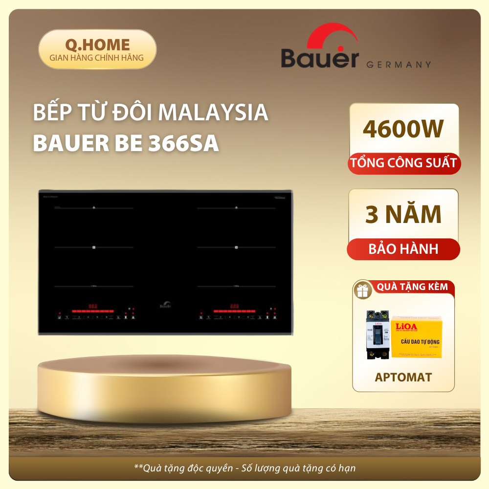 Bếp từ đôi Bauer BE 366SA Bếp điện từ âm Inverter tiết kiệm điện Nhập khẩu Malaysia Bảo hành chính h