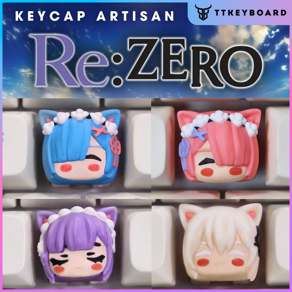 [HỎA TỐC] Keycap Artisan Chính Hãng Lobo Chủ Đề Re:Zero 1u Nhiều Nhân Vật Trang Trí Bàn Phím Cơ
