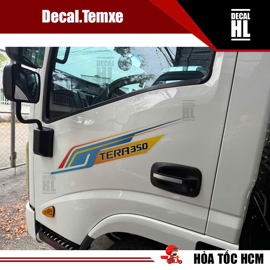 Bộ tem dán trang trí xe tải Teraco 350. Tem dán xe tải Tera350