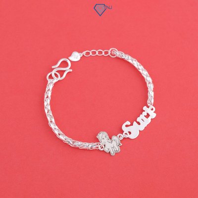 Lắc bạc cho bé hình ngựa khắc tên theo yêu cầu LTT0201 - Trang