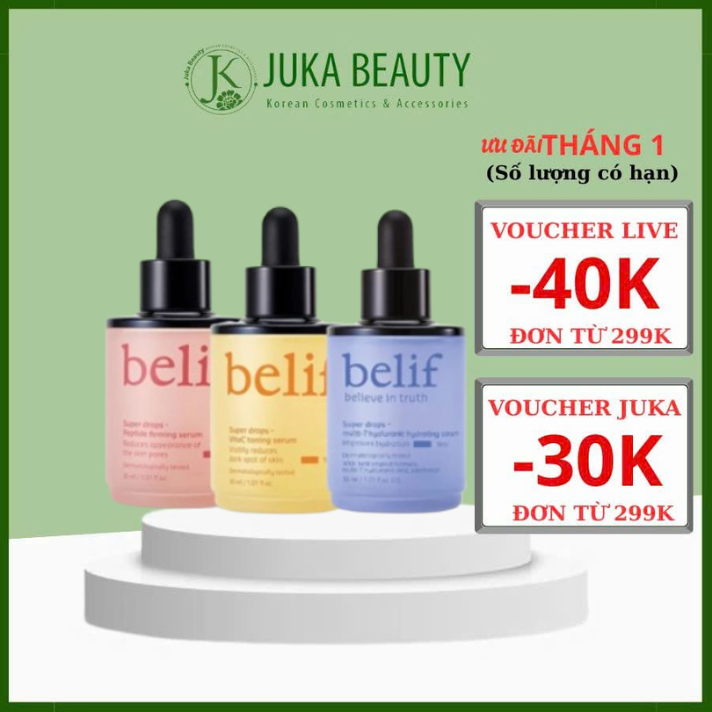 Tinh chất Belif Super Drops Peptide Firming/ Super Drops VitaC Toning/ Multi7 Hyaluron Serum