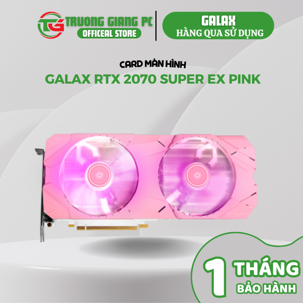 [HÀNG QUA SỬ DỤNG] VGA CARD MÀN HÌNH GALAX RTX 2070 SUPER EX (1-Click OC) Pink - BH SHOP 1 THÁNG