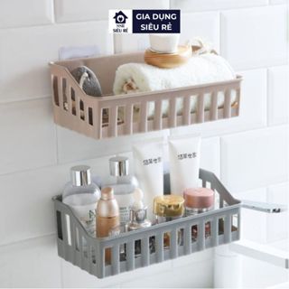 Khay Nhựa Dán Tường Kệ Nhựa để đồ nhà tắm nhà bếp mini đa năng bằng nhựa dạng đan lưới