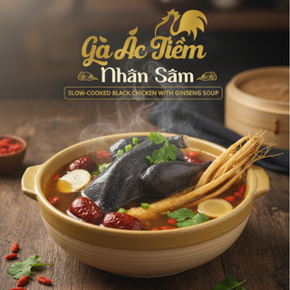 Gà Ác Tiềm Nhân Sâm Cây Thị - Mở gói ăn ngay 350G