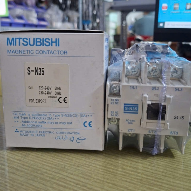 CONTACTOR MITSUBISHI(khởi động từ) 35A MỚI S N35 SN 35
