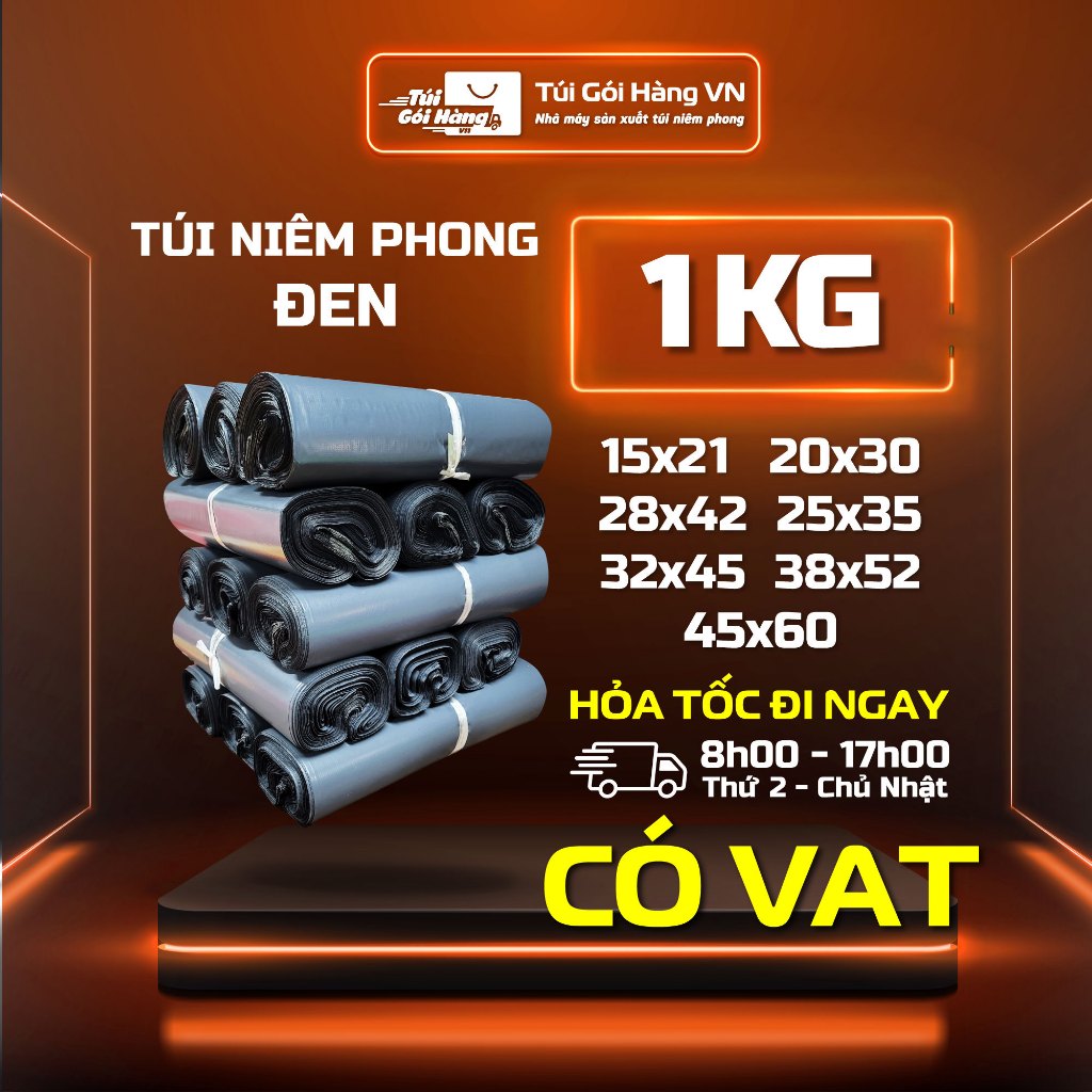 [HOẢ TỐC] 1KG Túi Gói Hàng Xám Đen Keo Dán Tốt, Giao Hoả Tốc, Giá Đã Bao Gồm VAT - Túi Gói Hàng VN