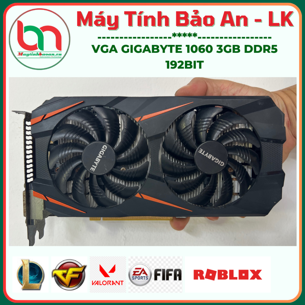 Card màn hình Gigabyte GTX 1060 3GB DDR5 2 Fan 2ND