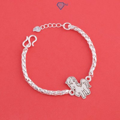 Vòng tay bạc cho bé hình ngựa dễ thương cho bé sinh tuổi Ngọ LTT0203 - Trang Sức TNJ