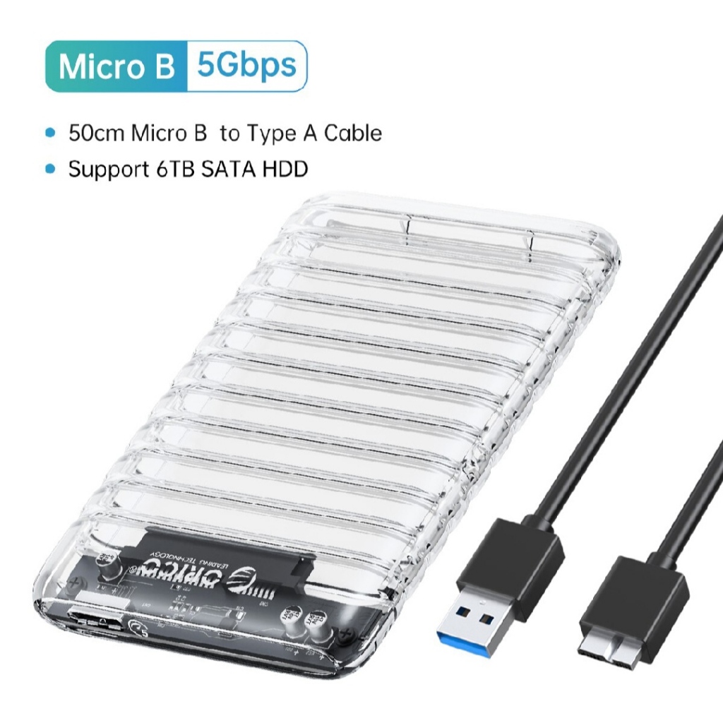 Box ổ cứng di động 2.5 inch trong suốt  USB 3.0 ORICO 2139U3,  hộp đựng ổ cứng laptop PC
