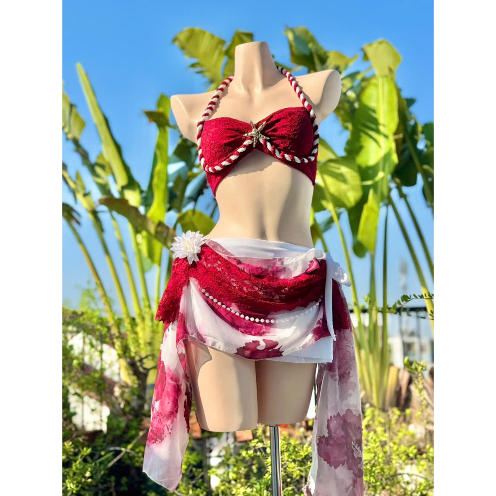 Đồ bơi bikini đi biển set 3 chi tiết đính sao biển Oderi LB50 | BigBuy360 - bigbuy360.vn