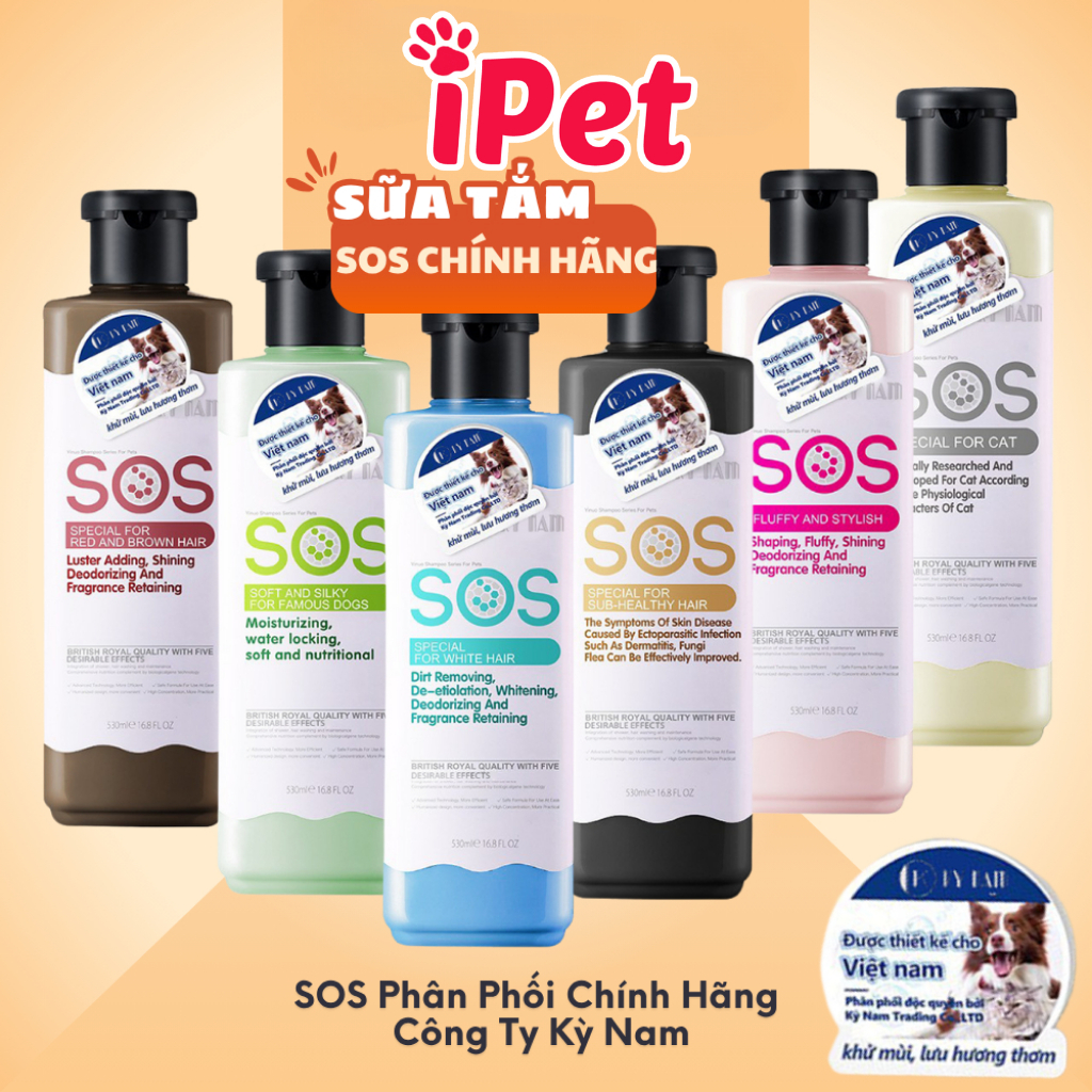 Sữa Tắm SOS Dưỡng Da Lông Cho Thú Cưng Chó Mèo - iPet Shop