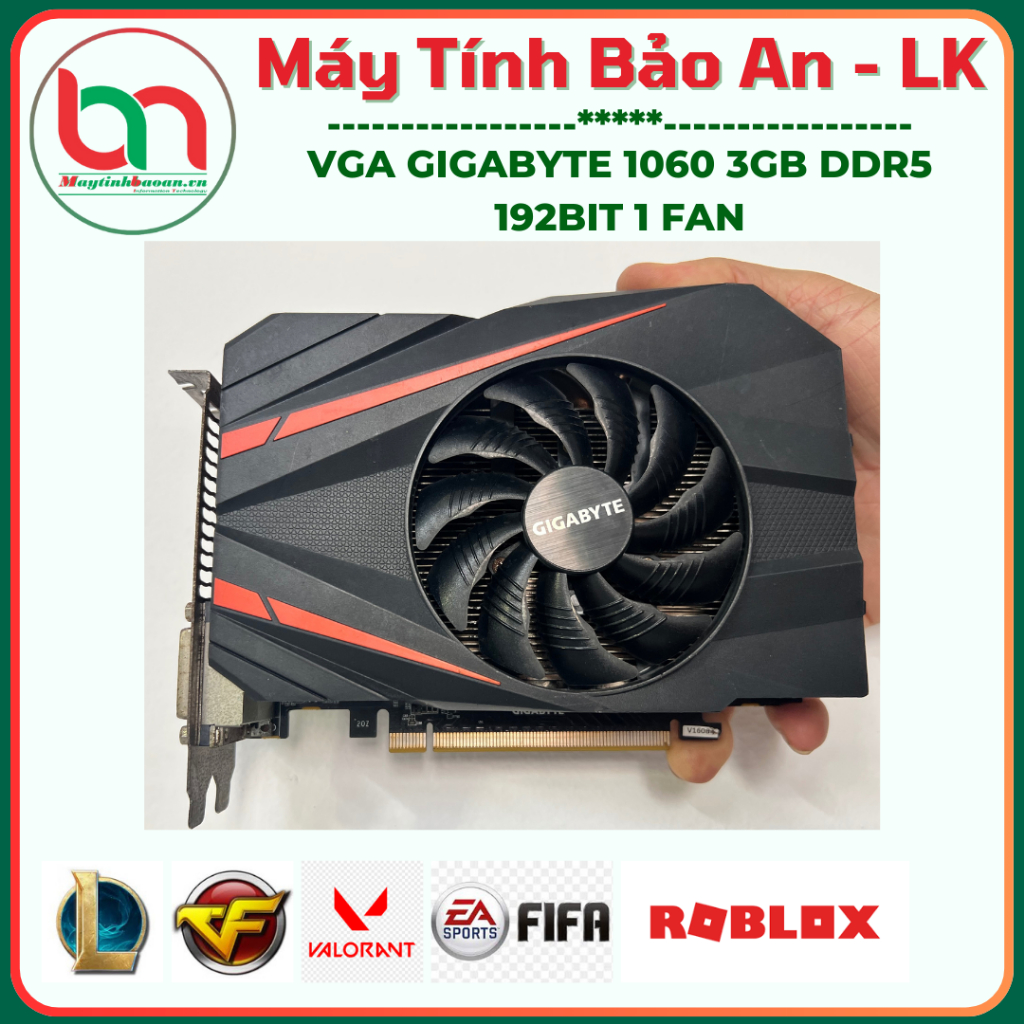 Card màn hình Gigabyte GTX 1060 3GB DDR5 1 Fan 2ND