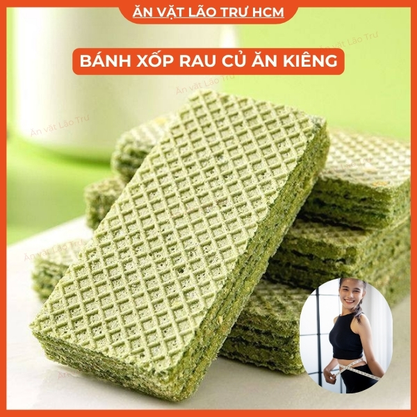 Bánh xốp rau củ ăn kiêng 0 đường mía, healthy ít calo, thuần chay - Ăn vặt Lão Trư