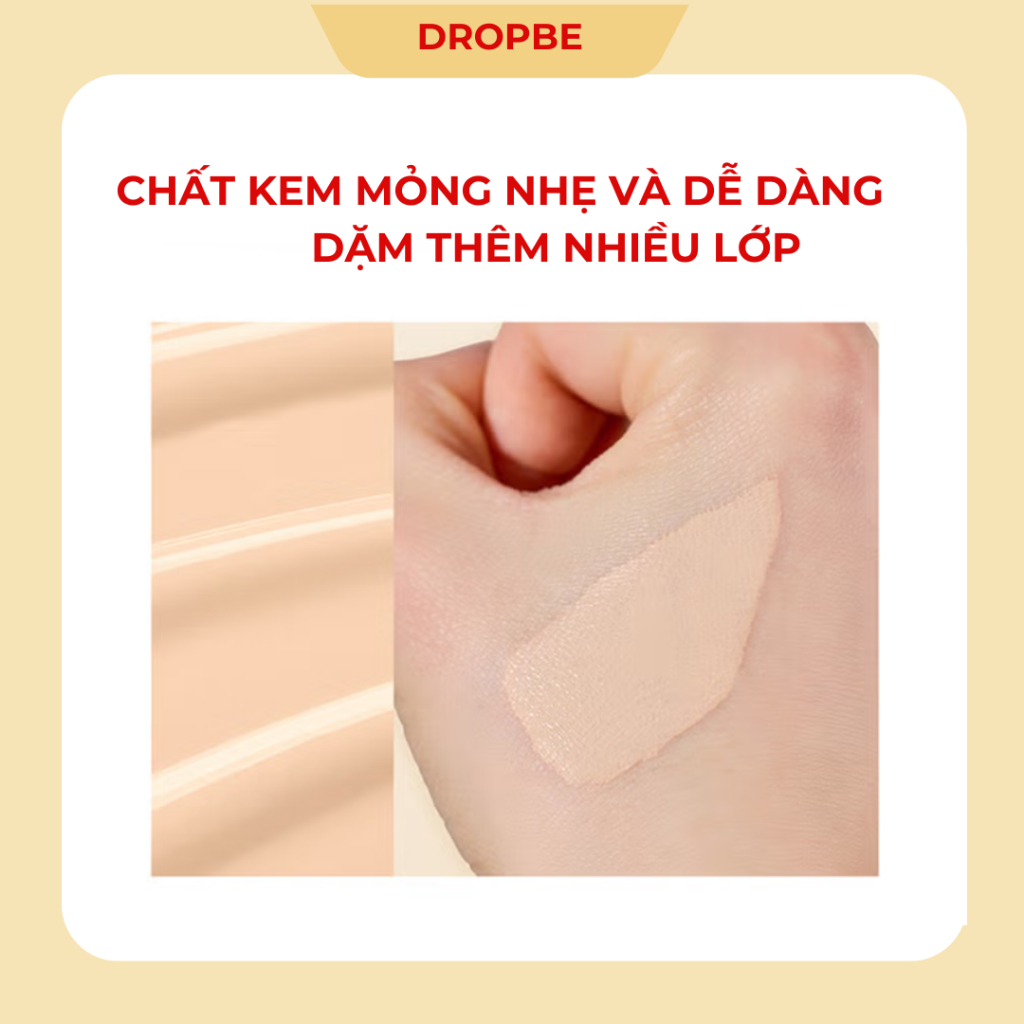 Kem nền Dropbe Thuần Chay – che phủ tự nhiên, nâng tone da