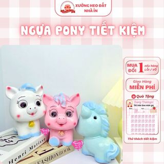 Ống tiết kiệm Ngựa Pony siêu dễ thương, Ngựa Chibi làm quà tặng, tiết kiệm, decor, heo đất Lỗ Tròn giá xưởng nhà Ỉn