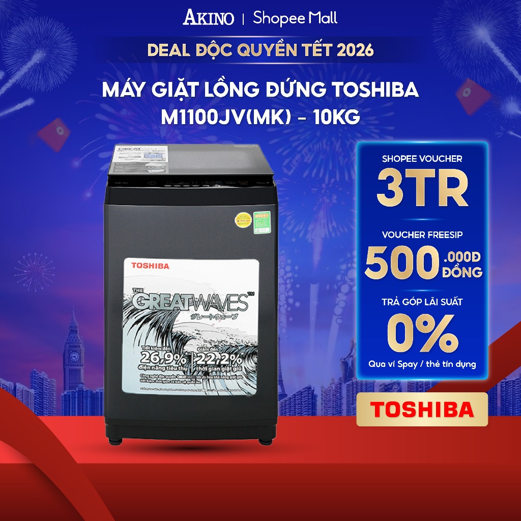 Máy Giặt Lồng Đứng Toshiba 10Kg M1100JV(MK) - Bảo Hành Chính Hãng