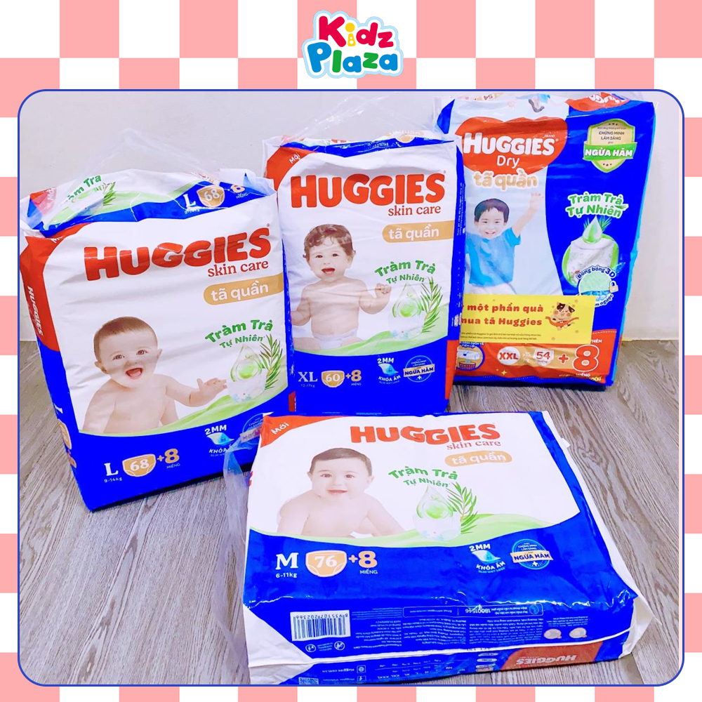 Tã quần Huggies Skincare Mega Jumbo M102+4/L100+4/XL84+4/XXL76+4