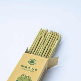 Hộp 50 ống hút cỏ bàng khô dài 20 cm size cafe