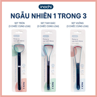 Dụng Cụ Cạo Lưỡi Okina ( Pack 3 Chiếc): Nhựa PETG, Loại Bỏ Vi Khuẩn, Hơi Thở Thơm Tho