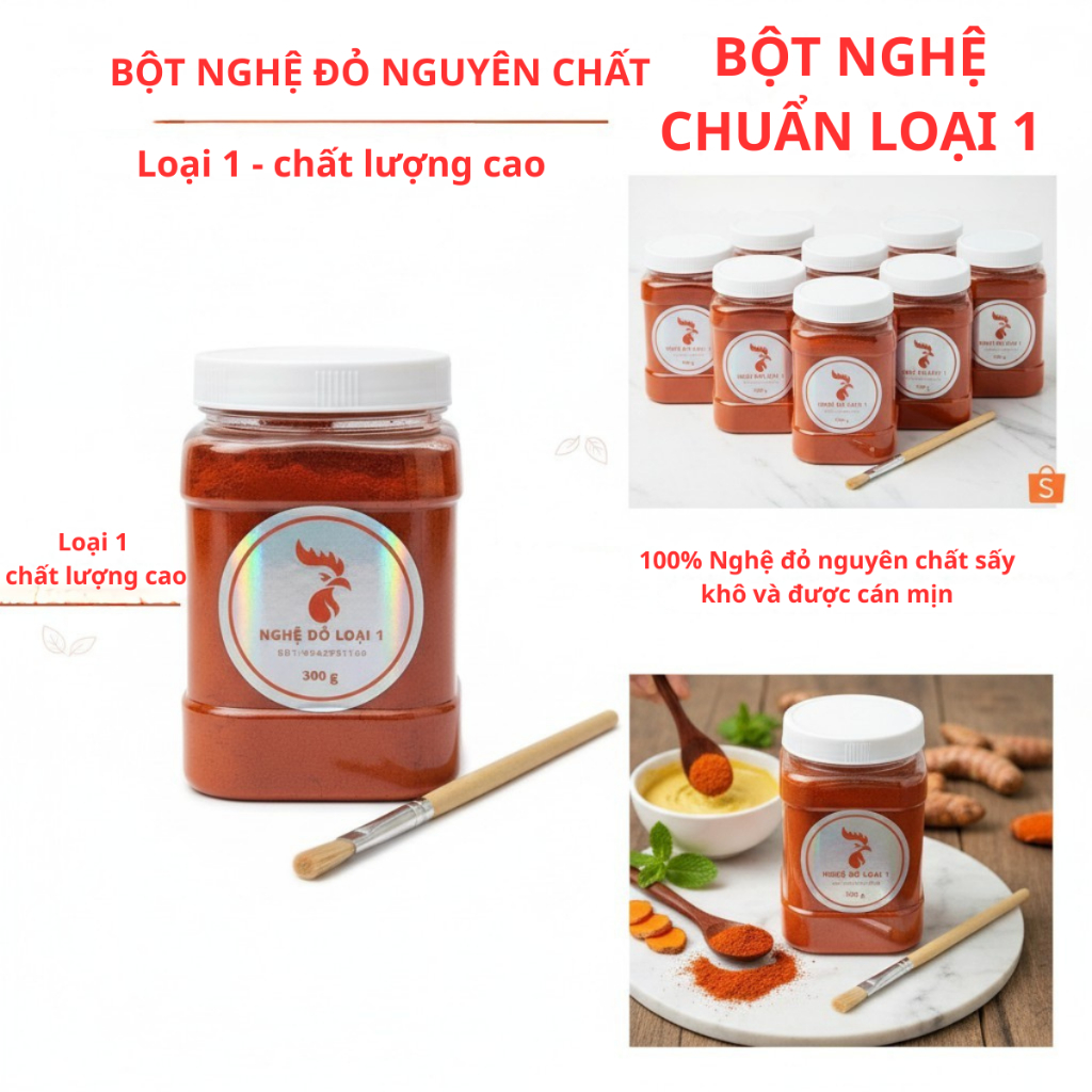 Nghệ đỏ loại 1 dùng quét gà chọi đỏ khỏe, loại 1 chuẩn xịn, nghệ đỏ xà cừ mài từ củ già to