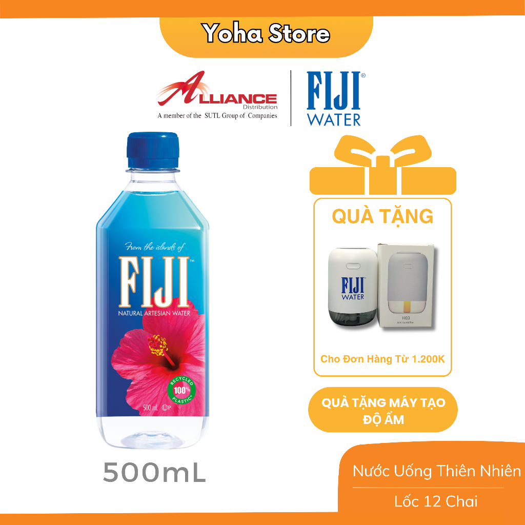 [Earth's Finest Water] Nước Khoáng Nhập Khẩu Fiji 500 ml x 12 Chai - Thương Hiệu Cao Cấp Số 1 Tại Mỹ