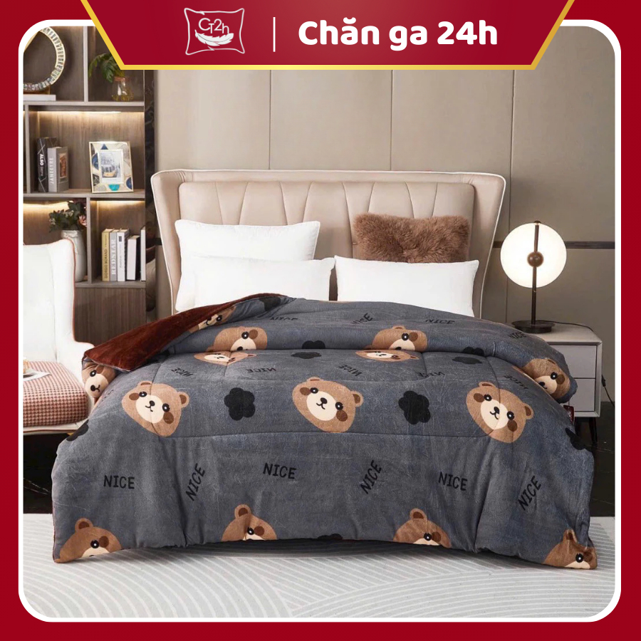 Chăn Nỉ Lông Thỏ Yuki Chăn Mùa Đông Siêu Ấm Kích Thước 2mx2m3 Mền Xuất Nhật Dày Mịn Cao Cấp