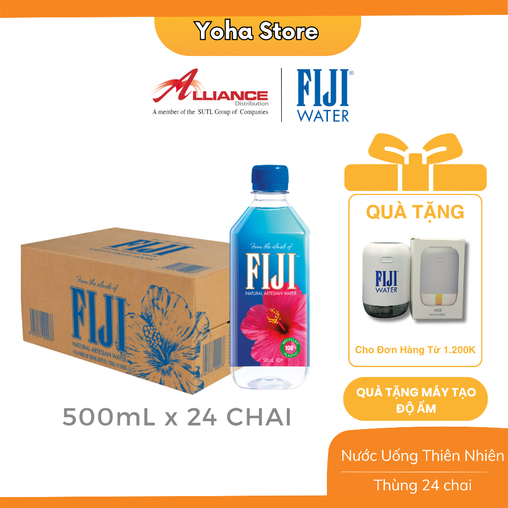 [Earth's Finest Water] (Thùng 24 chai x 500ml) Nước Khoáng Thiên Nhiên Fiji 500ml