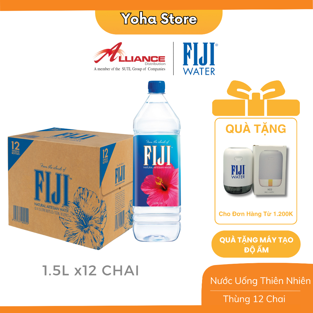 [Earth's Finest Water] (Thùng 12 Chai x 1,5L) Nước Khoáng Thiên Nhiên Fiji