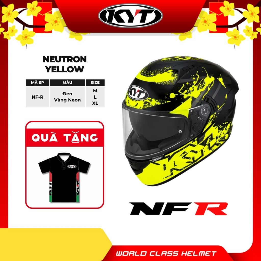 KYT - Mũ Bảo Hiểm Fullface - NFR HYPERFLUO YELLOW