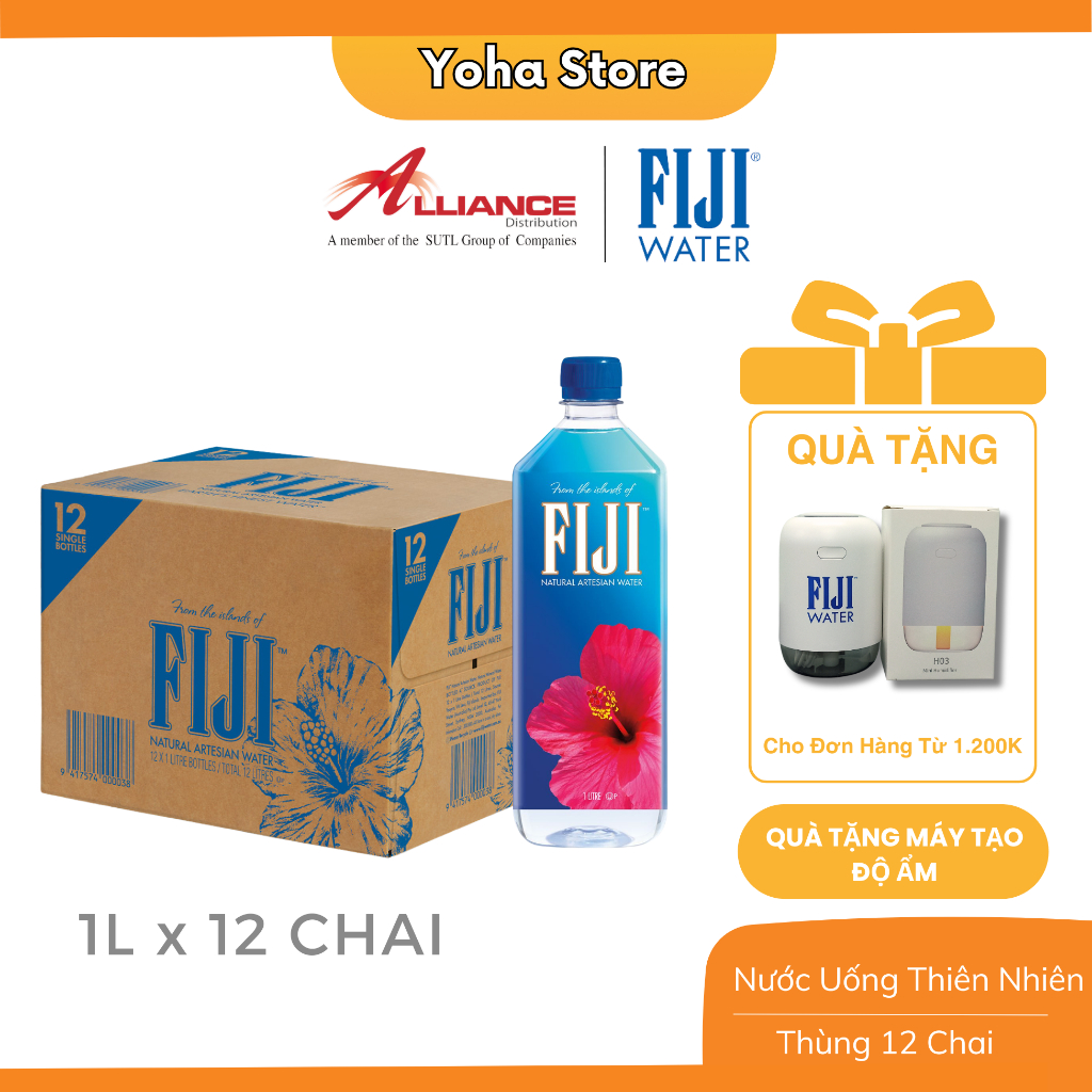 [Earth's Finest Water] Nước Khoáng Nhập Khẩu Fiji 1L x 12 Chai - Thương Hiệu Cao Cấp Số 1 Tại Mỹ