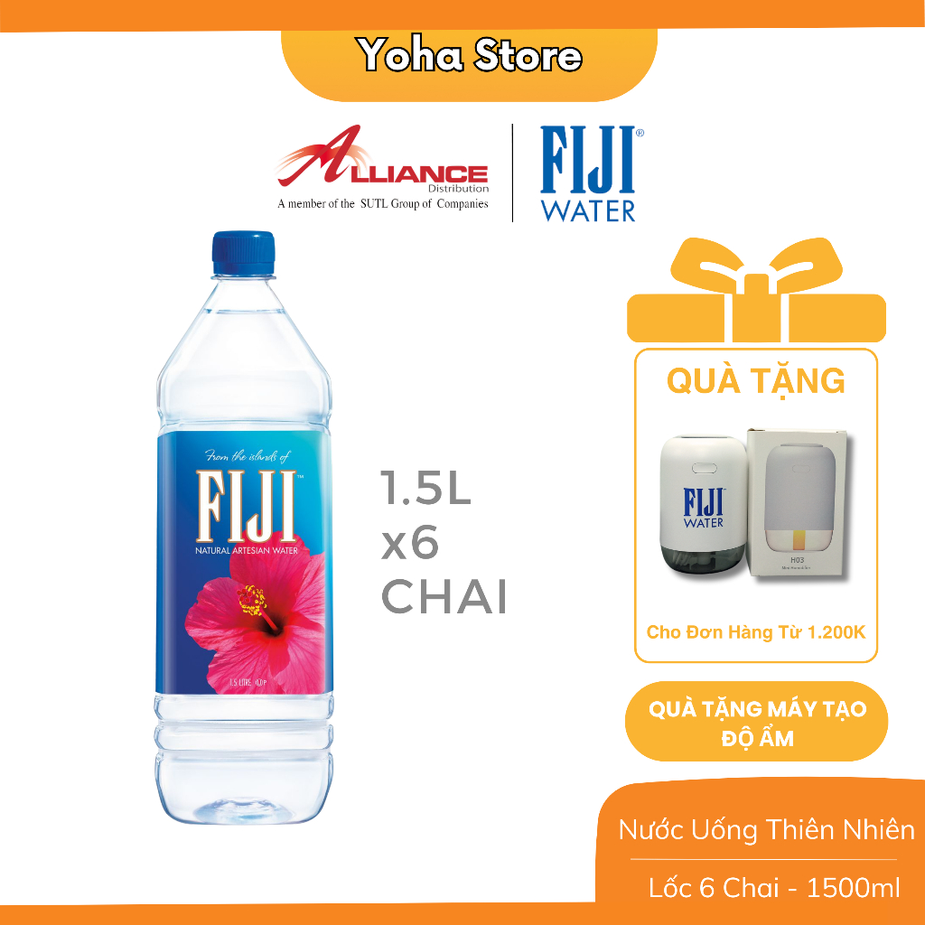 [Earth's Finest Water] Nước Khoáng Nhập Khẩu Fiji 1.5L x 6 Chai - Thương Hiệu Cao Cấp Số 1 Tại Mỹ