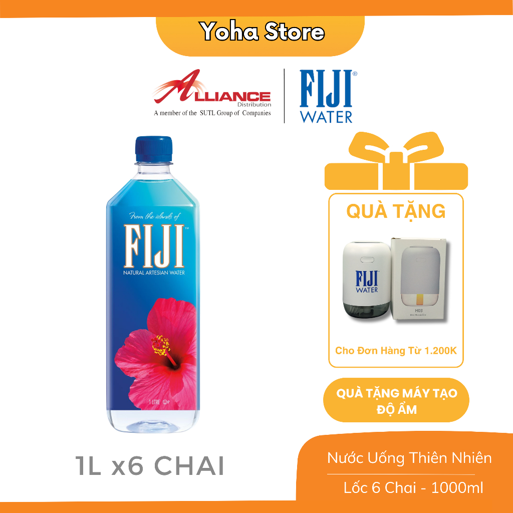 [Earth's Finest Water] Nước Khoáng Nhập Khẩu Fiji 1L x 6 Chai - Thương Hiệu Cao Cấp Số 1 Tại Mỹ