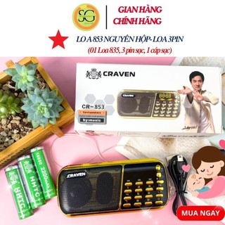 Loa tắm ngôn ngữ cho bé, Loa Craven 836s( 2 pin), Loa craven 853(3pin), đài Fm, có khe cắm thẻ nhớ, USB -BH 6 tháng