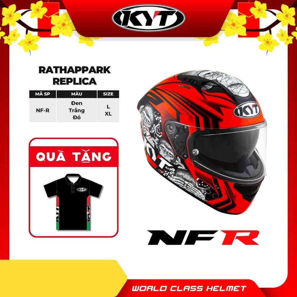 KYT - Mũ Bảo Hiểm Fullface - NFR RATHAPPARK REPLICA - Thoáng Khí, Đảm Bảo An Toàn Khi Di Chuyển