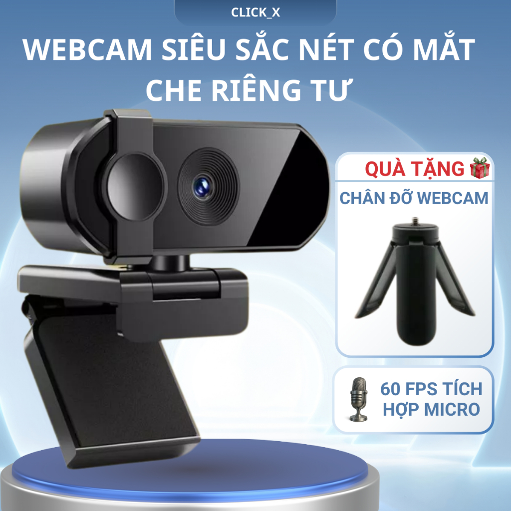 Webcam 2K, 4K Q26 Pro-Webcam PC, Laptop Siêu Sắc Nét, Nắp Che Riêng Tư, Autofocus, Tích hợp Micro .