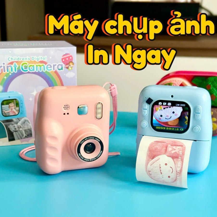 Máy ảnh in lấy ngay chụp ảnh quay video phù hợp làm quà tặng cho bé