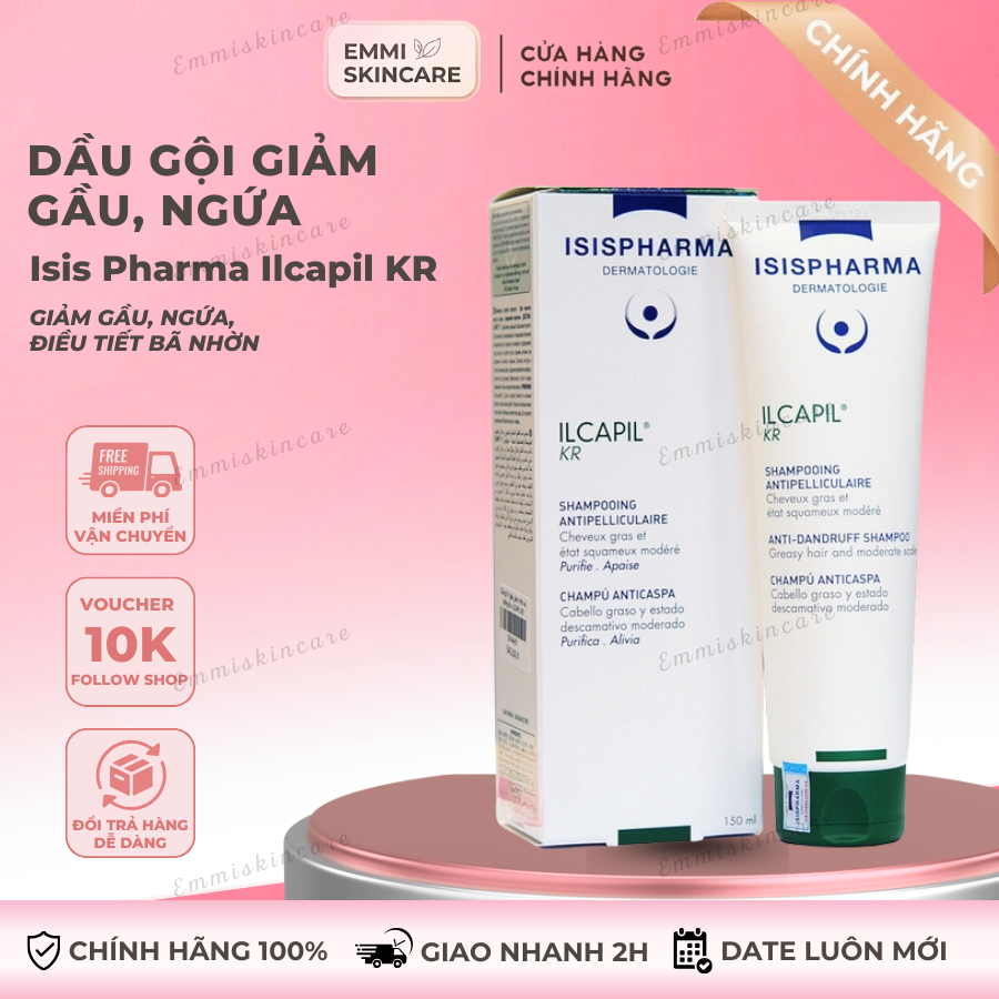 Dầu gội giảm gàu, dưỡng tóc, chống rụng tóc da dầu ISIS Pharma Ilcapil KR 150ml Shampoo 150ml