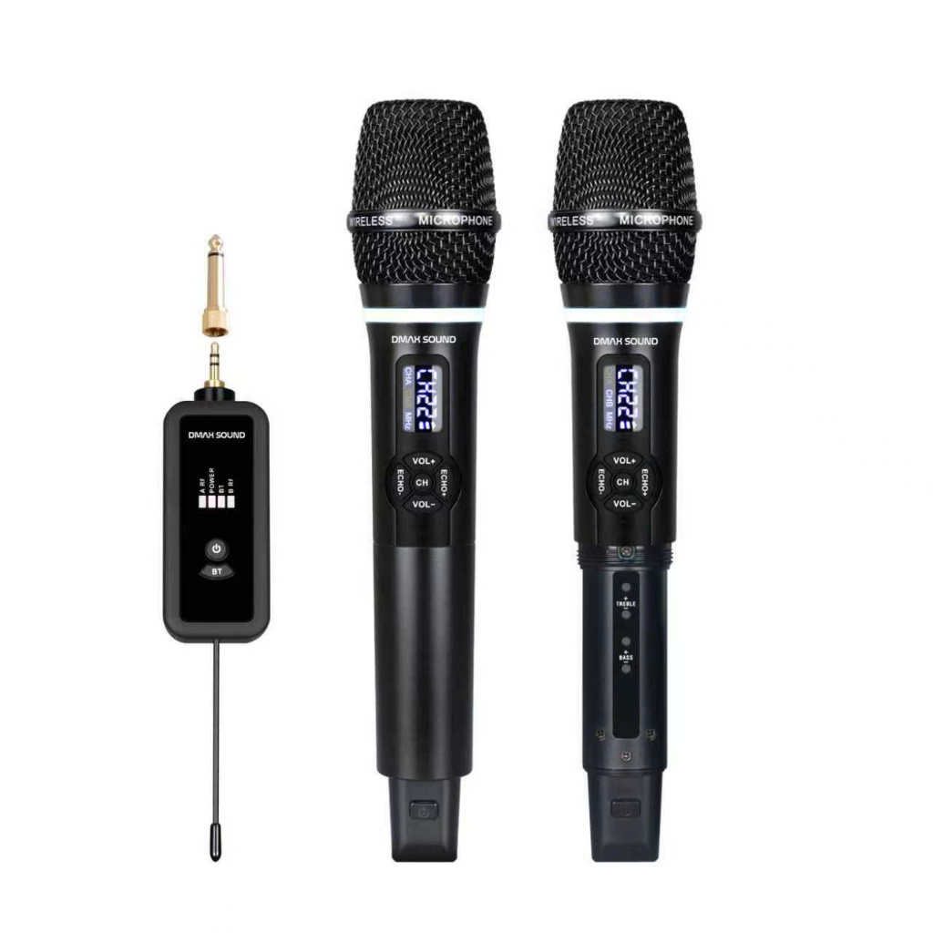 Micro Dmax Sound DP, tích hợp pin sạc trên tay mic, chỉnh Echo Bass Treb, siêu đa năng với mọi loa