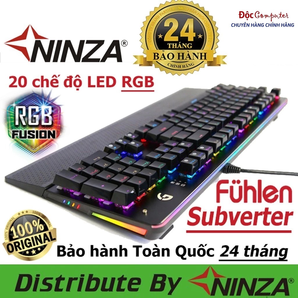 Bàn phím cơ quang học Gaming Fuhlen Subverter RGB (Black Blue Switch) Chính hãng Ninza phân phối - B
